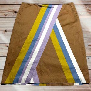 Tan Striped Boden Skirt Size 12L